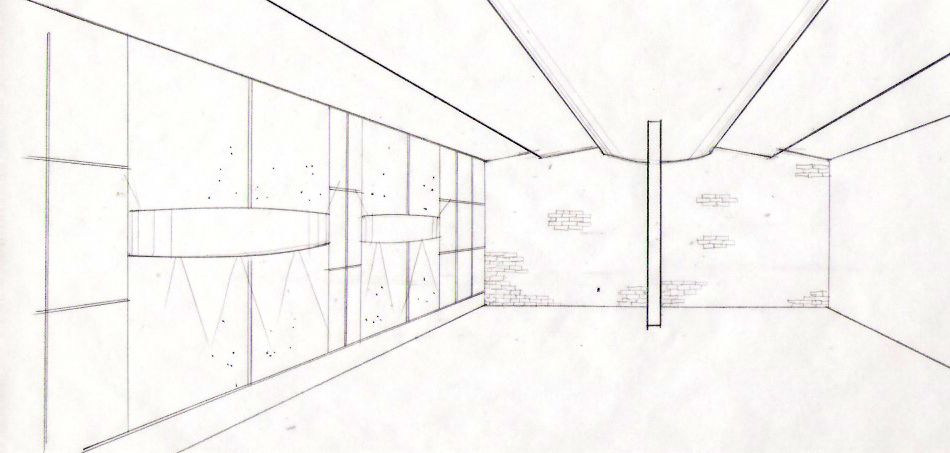 Esboço em perspectiva do estúdio